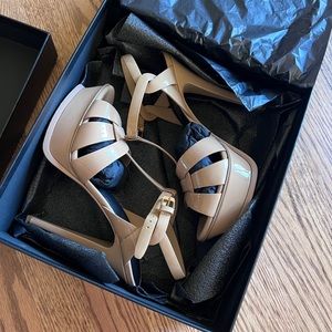 YSL Tribute Platform Sandal Patent Leather